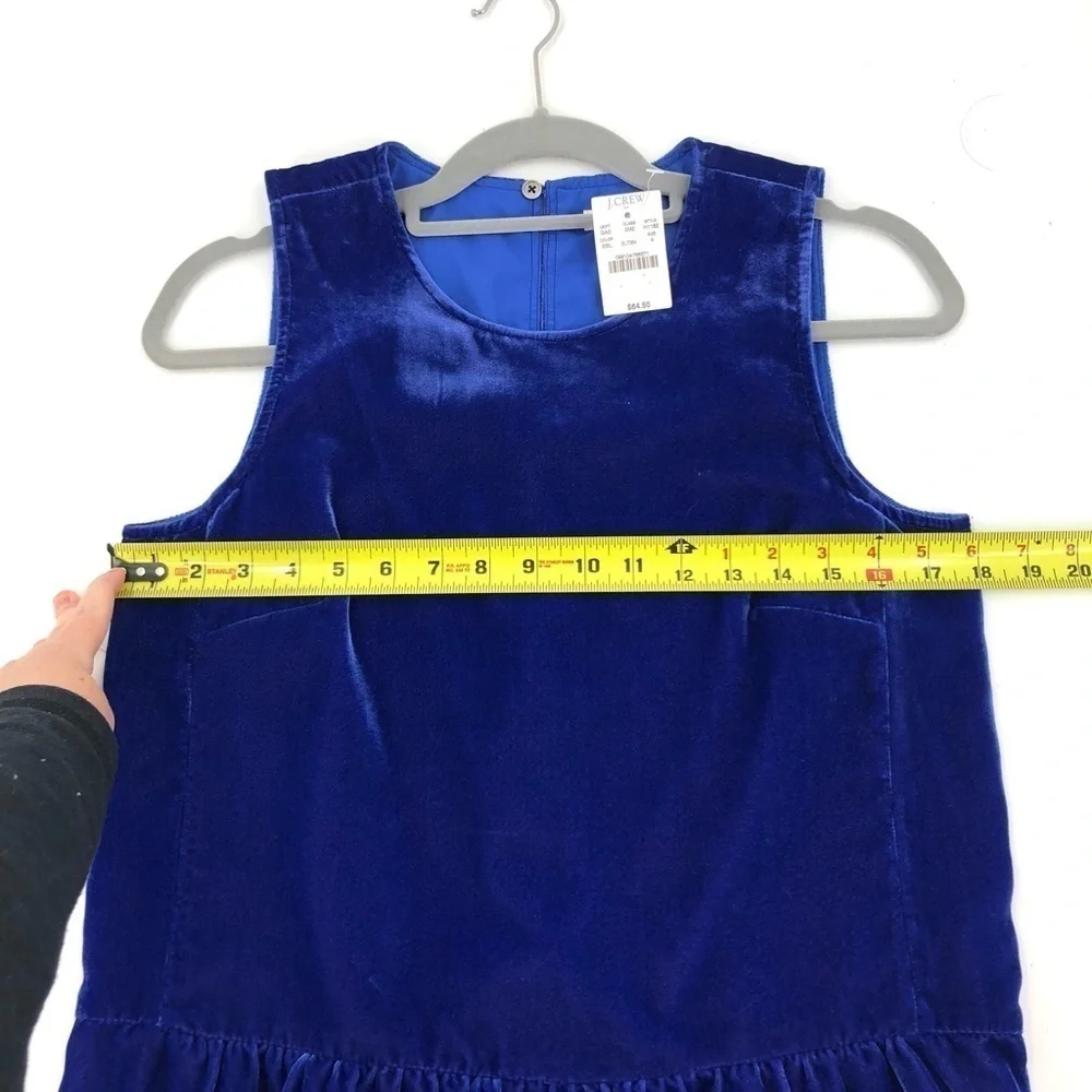 J Crew Drapey Velvet Top Womens 4 Velour Grunge Preppy Sapphire Jewel Tone NWT